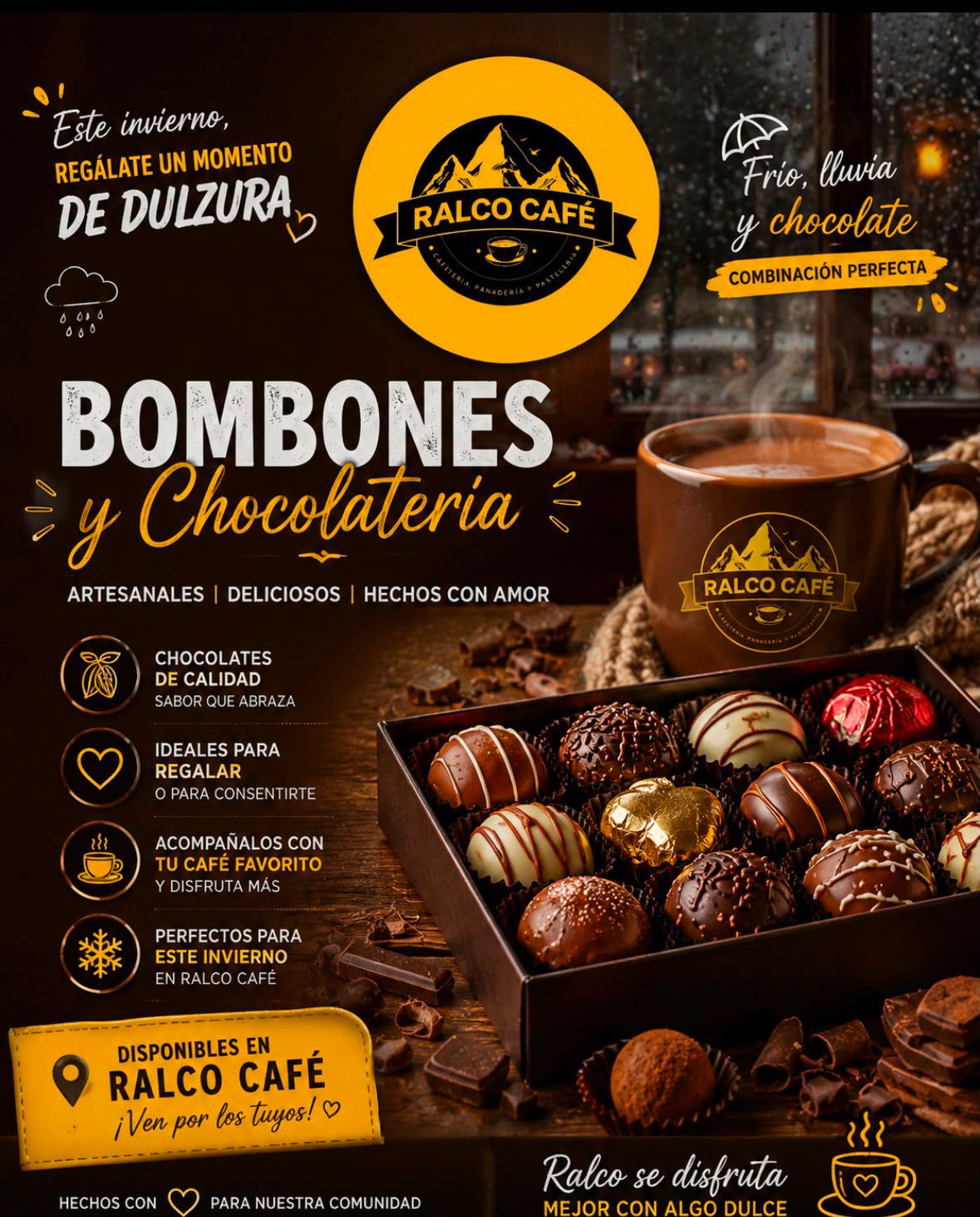 Bombones y chocolatería artesanal de Ralco Café