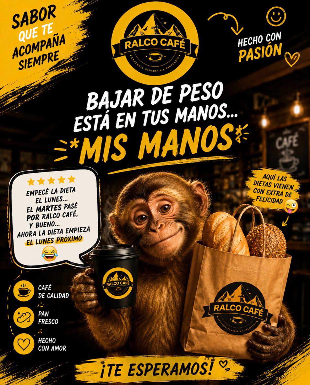 Café y pan recién horneado de Ralco Café